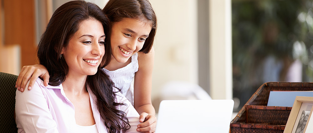 Mum enrolling her daughter